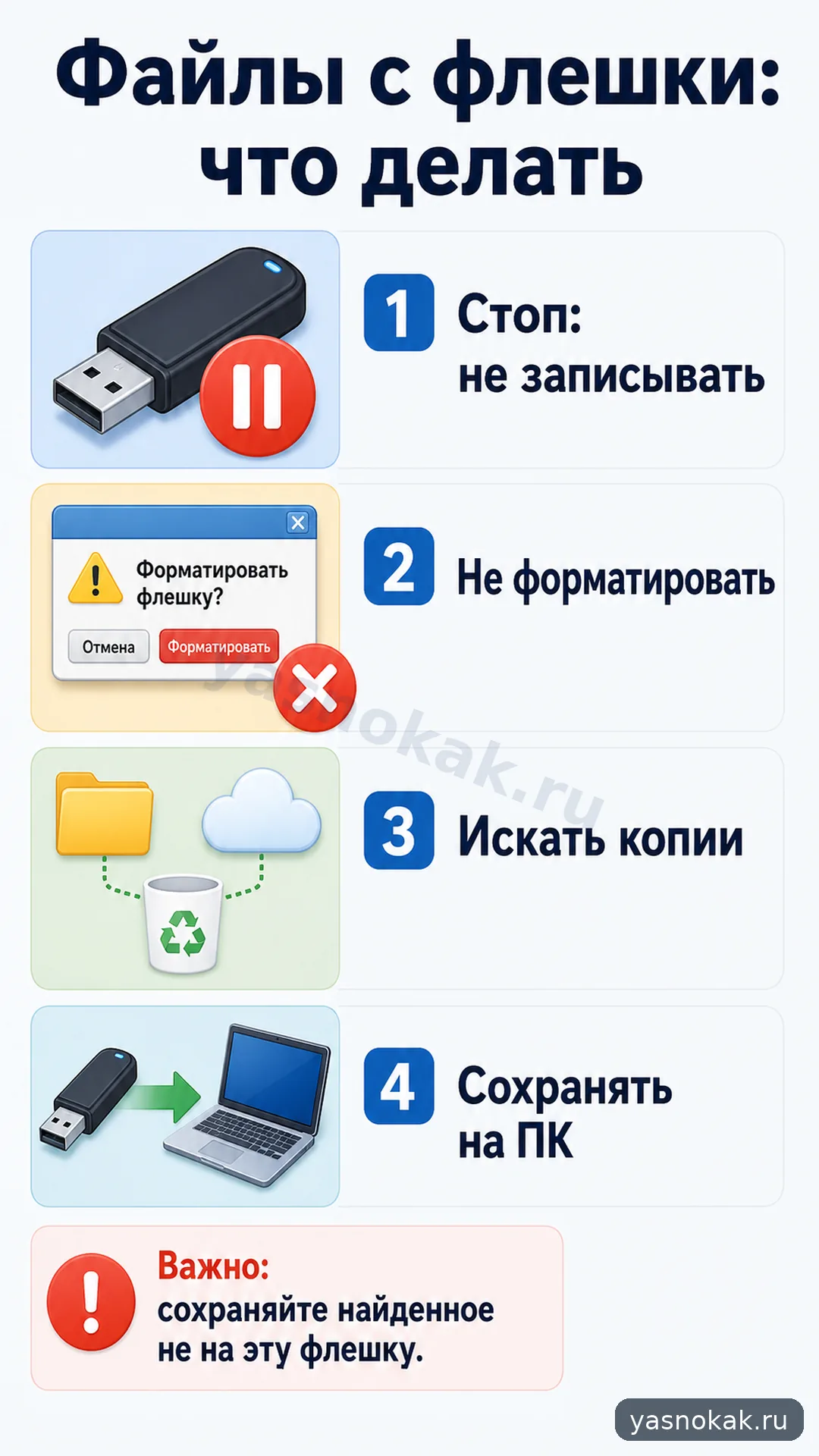 Схема: Как восстановить удаленные файлы с флешки