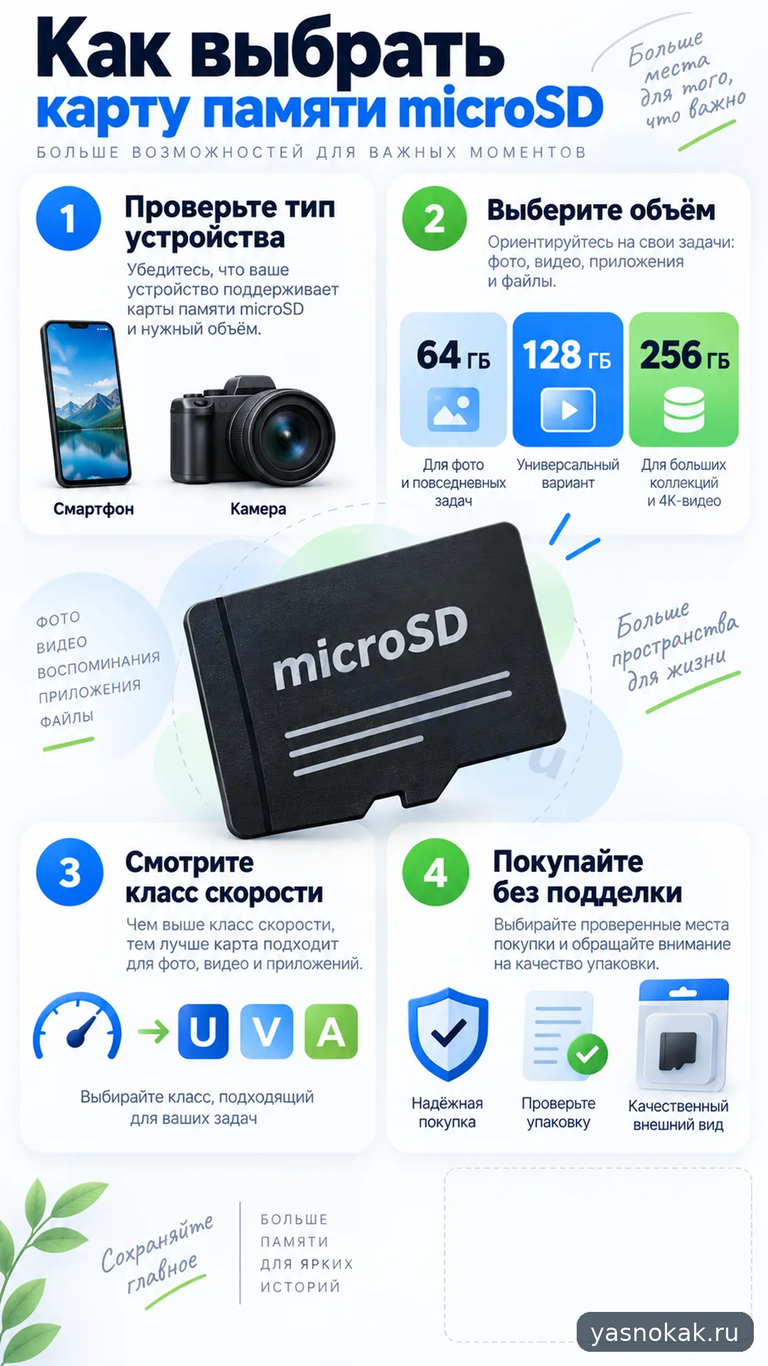 Схема: Как выбрать карту памяти microSD