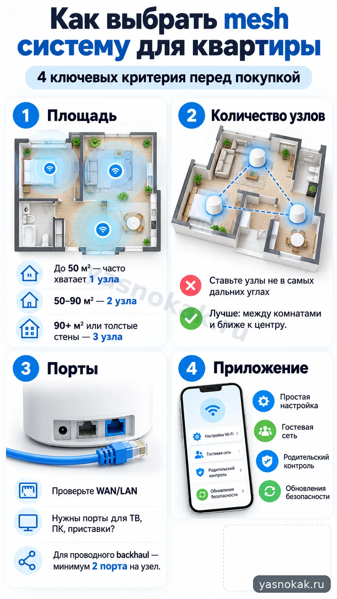 Схема: Как выбрать mesh систему для квартиры